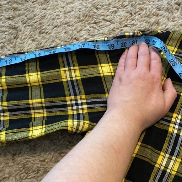 H&m Divided Ylw Plaid LS Short Crop Top (S) - Picture 8 of 8